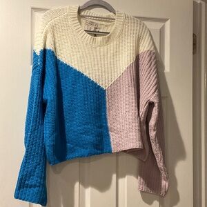 Sincerely Jules Colorblock Sweater - Cream, Blue, Violet